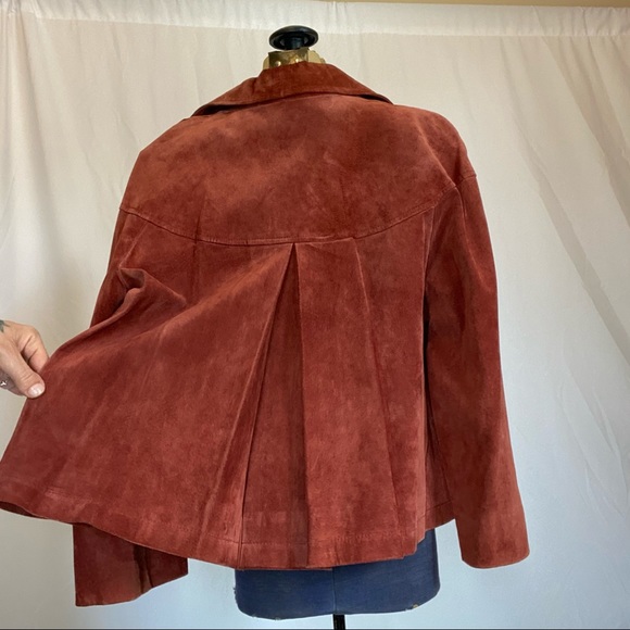 Vintage Suede Boxy Cropped Coat M/L - Picture 14 of 15